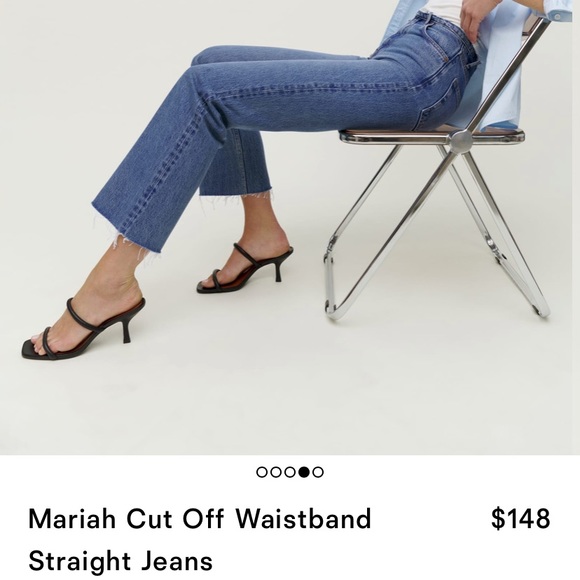 NWT Reformation Mariah Cut Off Waistband Straight Jeans size 29 but fits a 27 - Picture 7 of 17